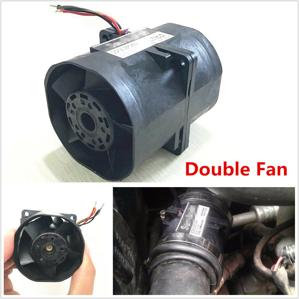 Car Auto Electric Turbine Turbo Double Fan Super Charger Boost Intake Fans 3.2A