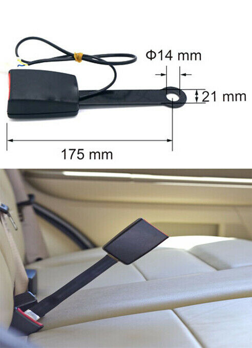 Car Front Seat Belt Buckle Device with Tail Plug Connector and Buzzer Cable175MM