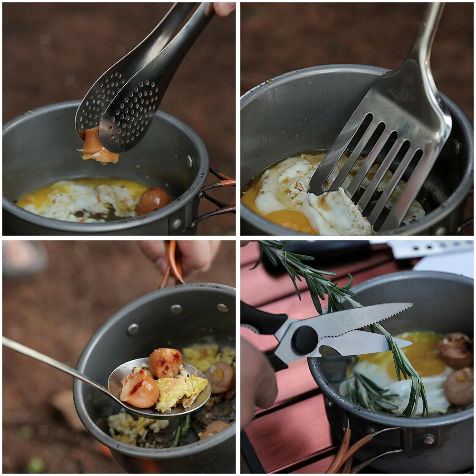 9Pieces Outdoor Kitchen Utensil Set Hiking Camping Picnic BBQ Cookware Kit