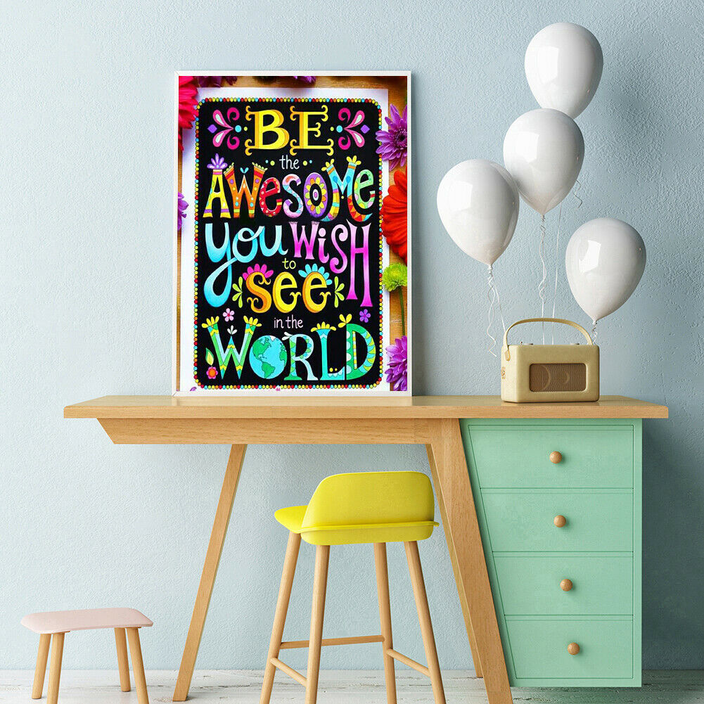 See World 5D DIY Full Drill Diamond Painting Picture Rhinestone Home Decor @