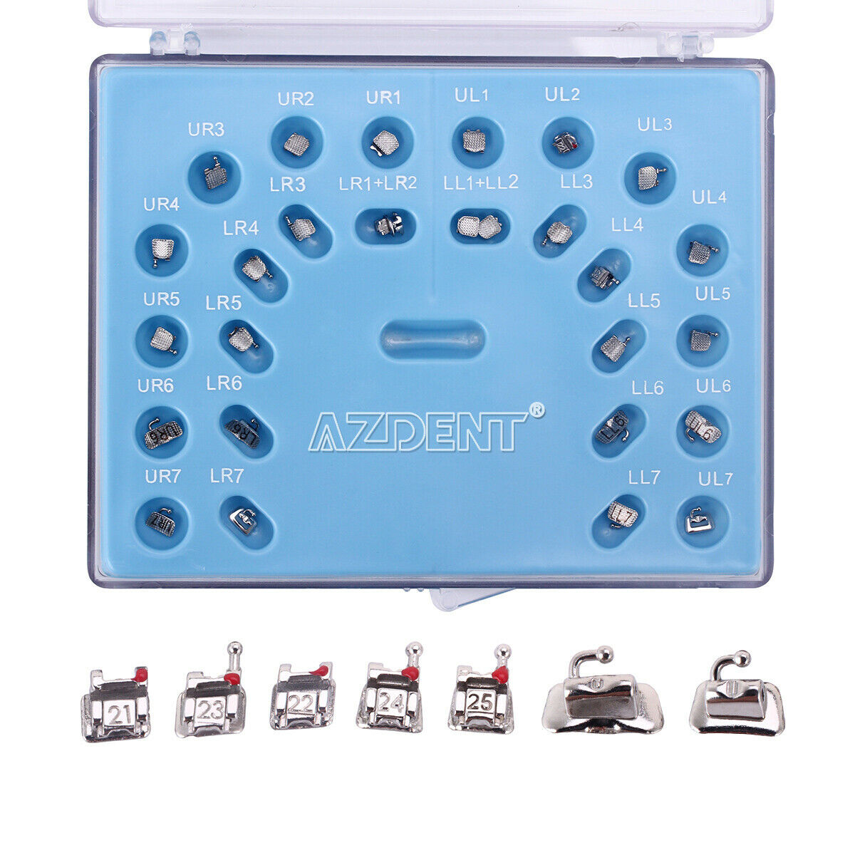 3xDental Orthodontic Self-ligating Brackets Braces 3 4 5 Hooks Roth 022" AZDENT