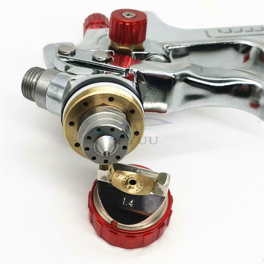 1.4MM Nozzle HVLP Automatic Feeding Paint Spray Gun W/ Adapter PPS Storage Tank