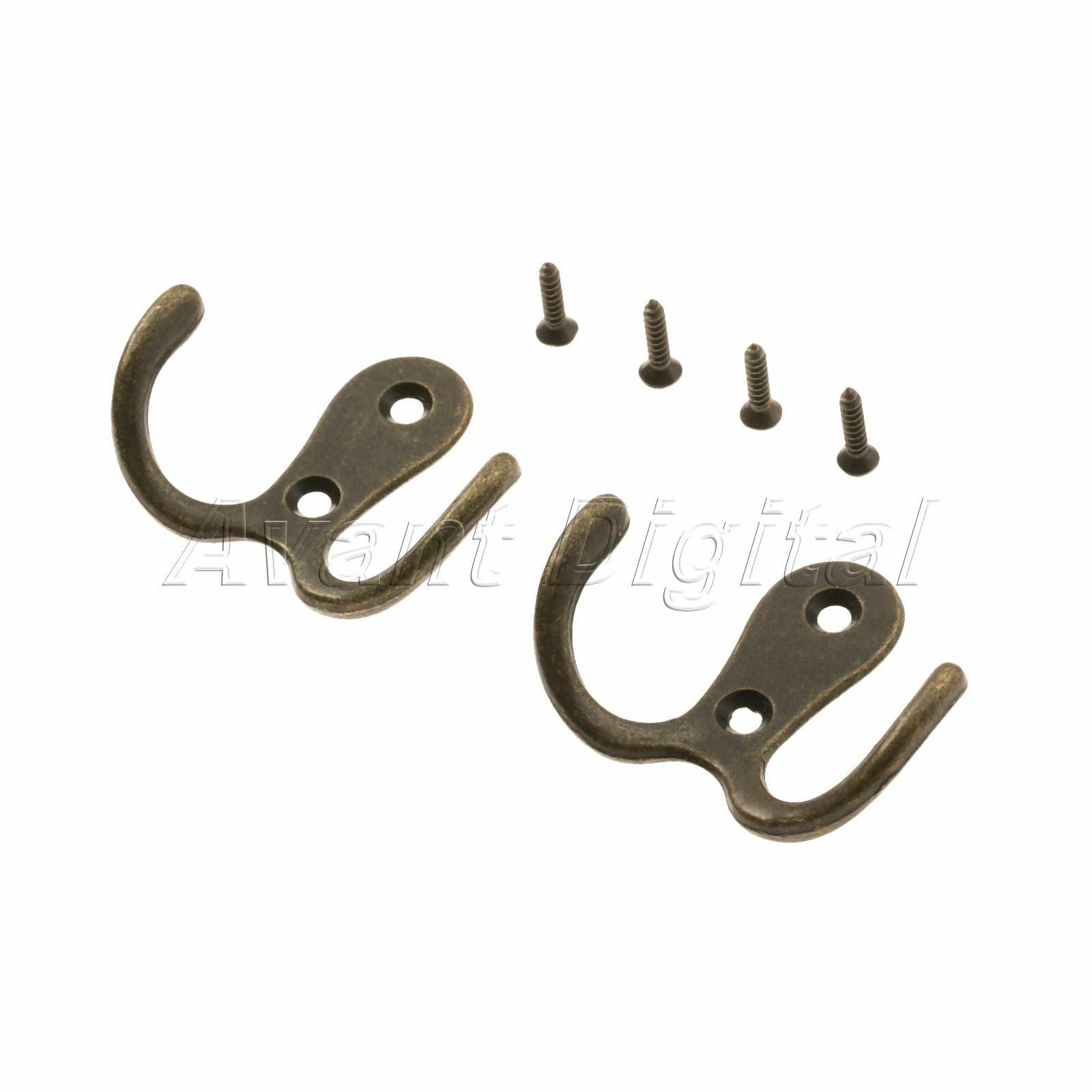 2pcs Cloth Coat Hat Towel Twin Hooks Kitchen Bathroom Door Wall Hanger Holder
