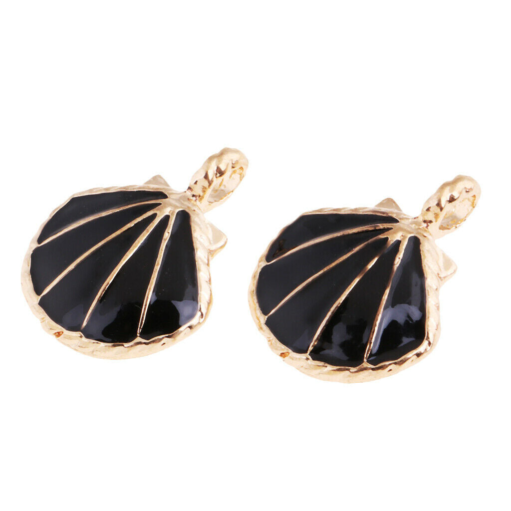 5PCS/Lot Alloy Shell Mobile Necklace Pendant Jewelry DIY Decor Black
