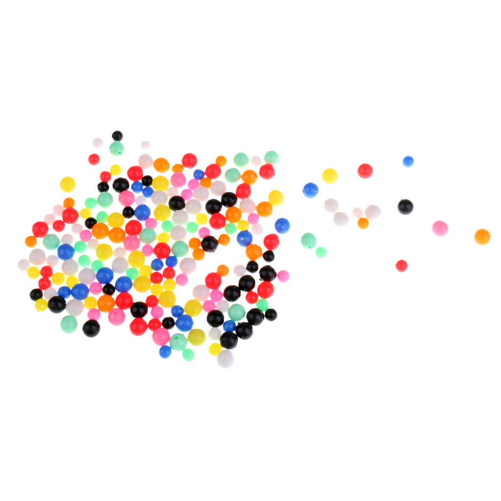 200x Multi-color Fishing Beads Lure Round Fishing Line Beads Tackle 6mm 8mm