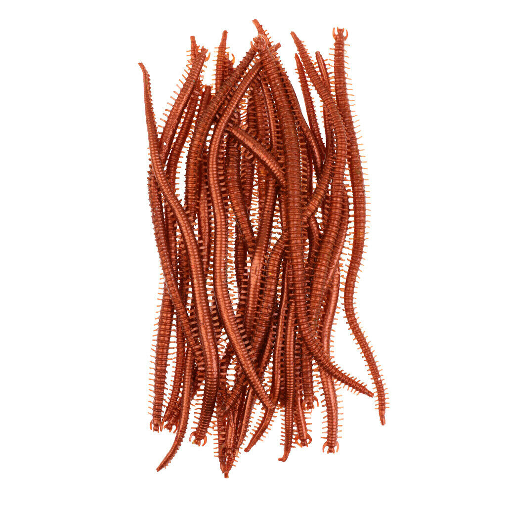 20pcs Bionic Earthworm Fishing Lure Bait Soft Fishy Smell Baits Clamworm