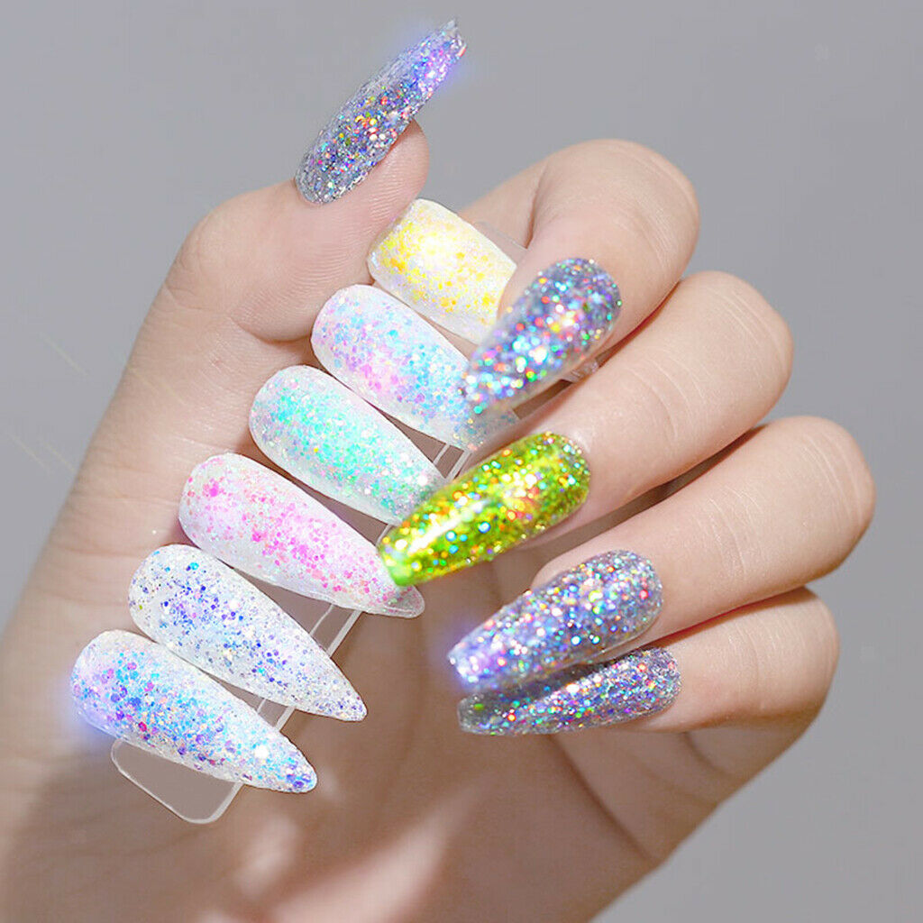Set of 12 NEW UV Gel Dust Powder Colorful Decor Set Kits Crafts Style-02