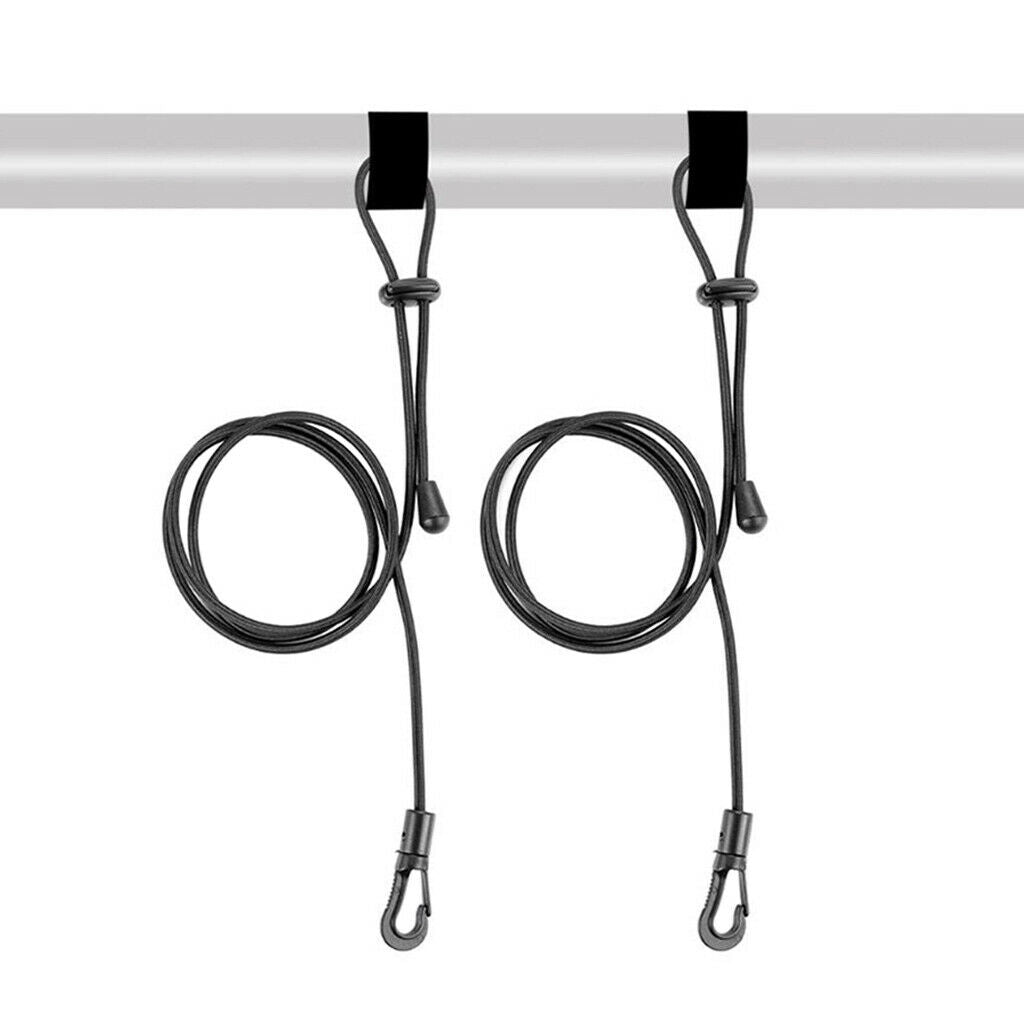 2x Kayak Paddle Leash Safety Lanyard Adjustable Bungee Cord With Snap Hook