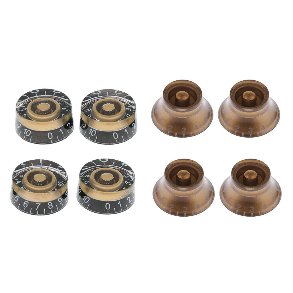 Durable 8Pcs Round Volume Tone Control Knobs with White Number for LP Guitar