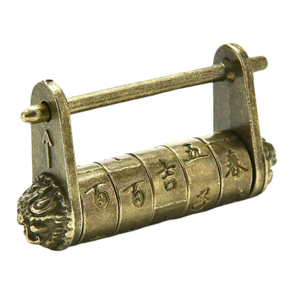 2pcs Retro Chinese Padlock Zinc Alloy Jewelry Box Lock Collection