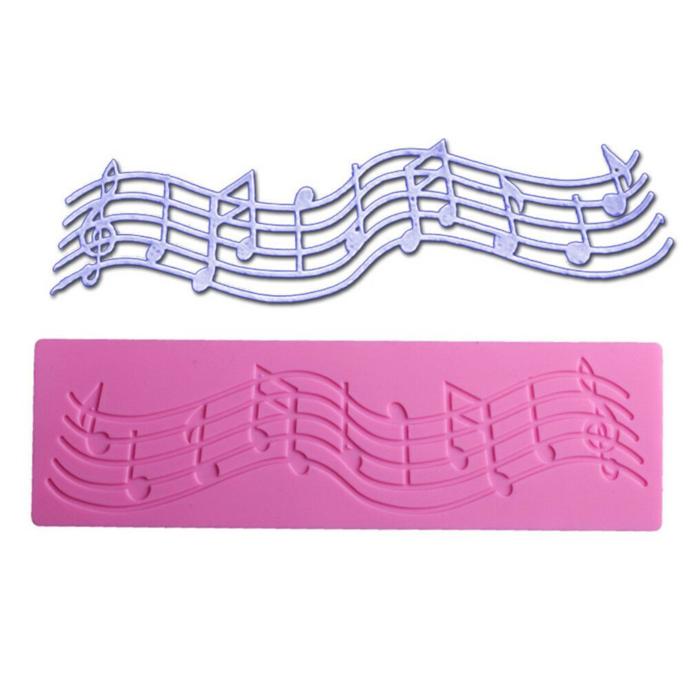 music note lace silicone mold mould fondant mat cake decorating tool US