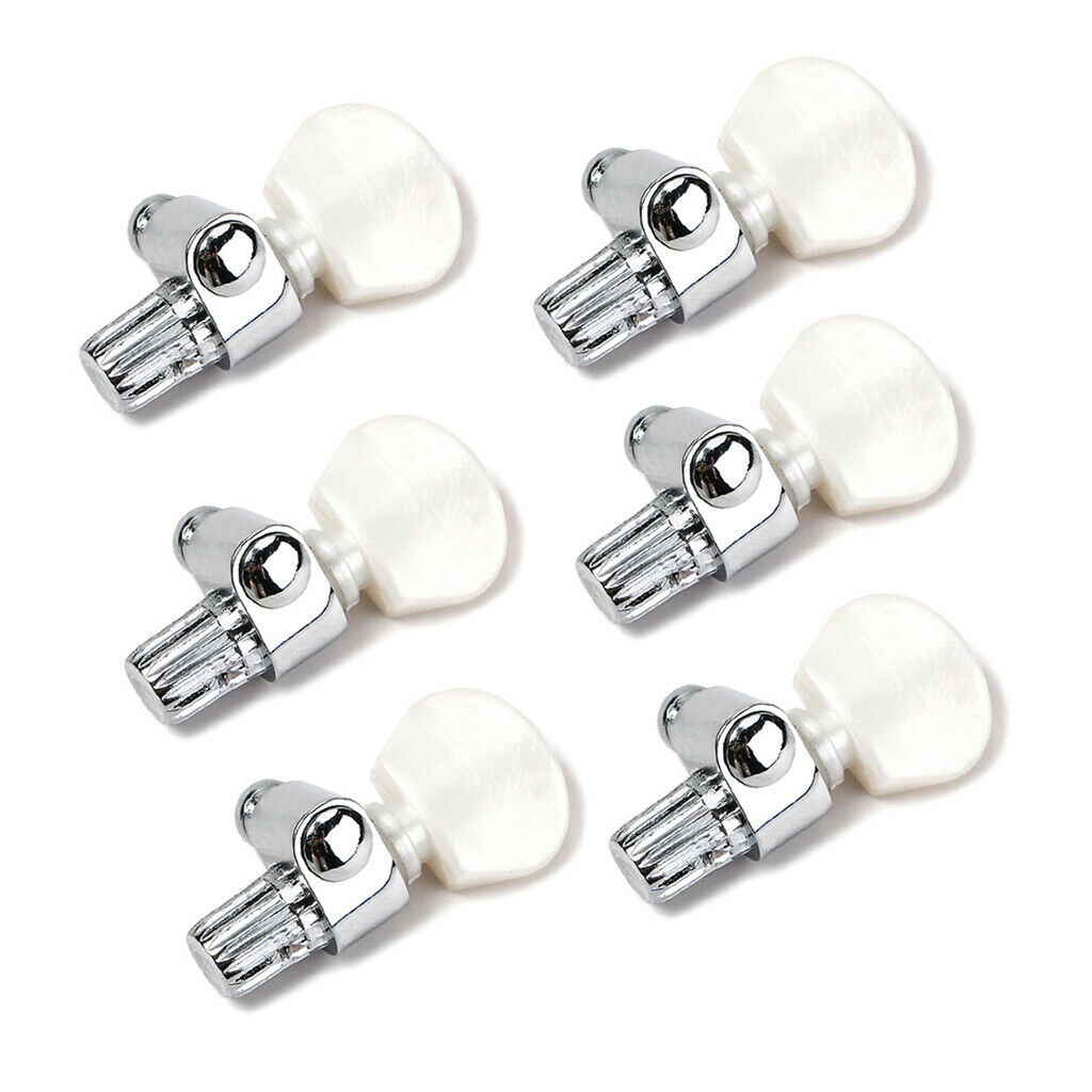 6x Chrome 5th String Banjo Tuners Keys Machine Heads Knobs for Banjo Accs