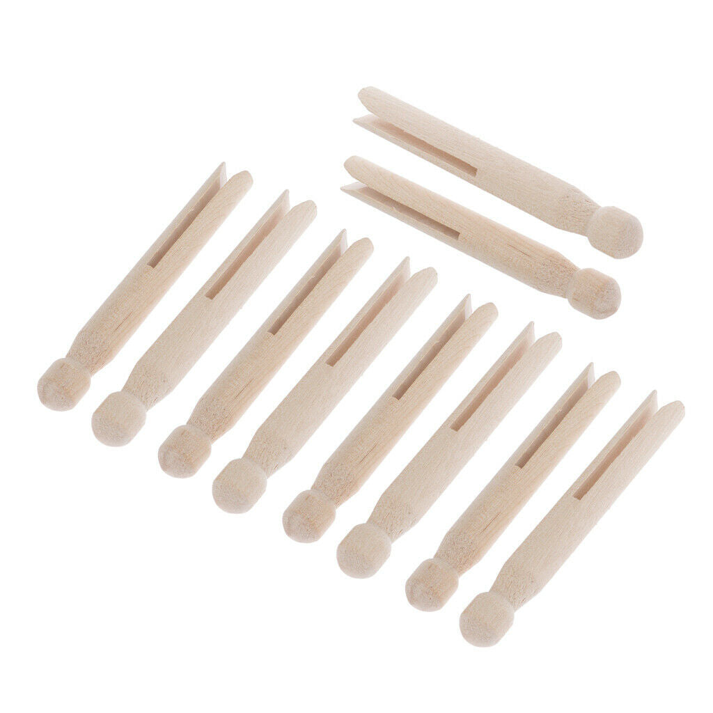 10 Pieces Unfinished Wooden Spools Thread Bobbins Cord Wire Coils Sewing Notions