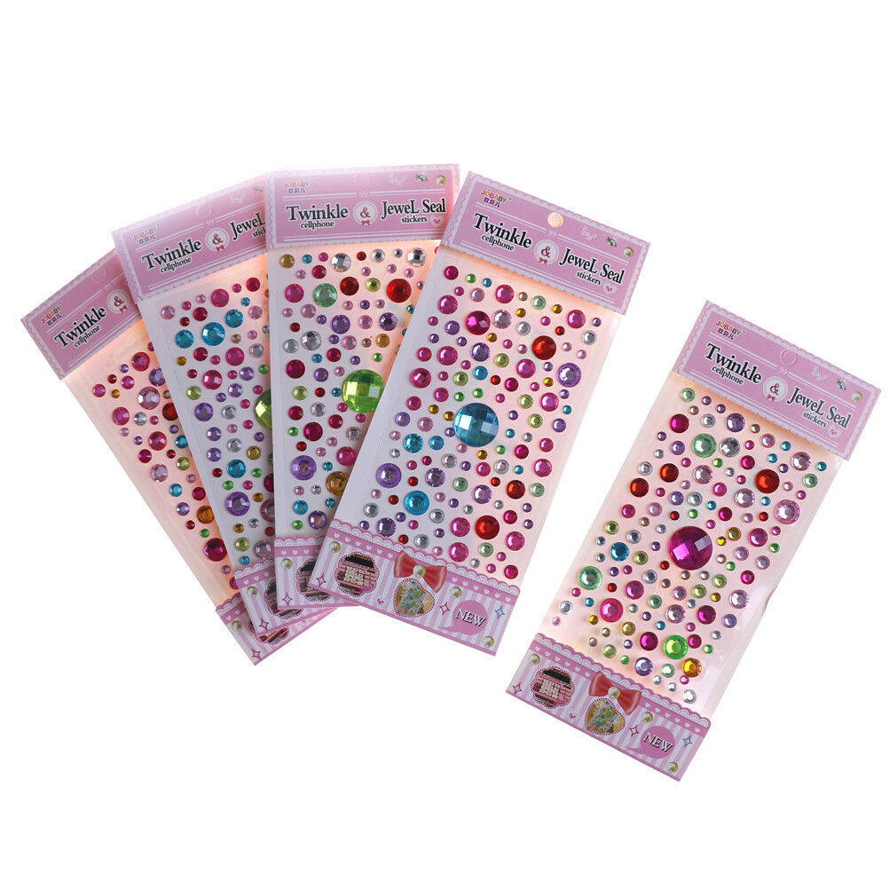 1 Sheet Self Adhesive Rhinestone Crystal Bling Stickers Round Phone Decor.l8