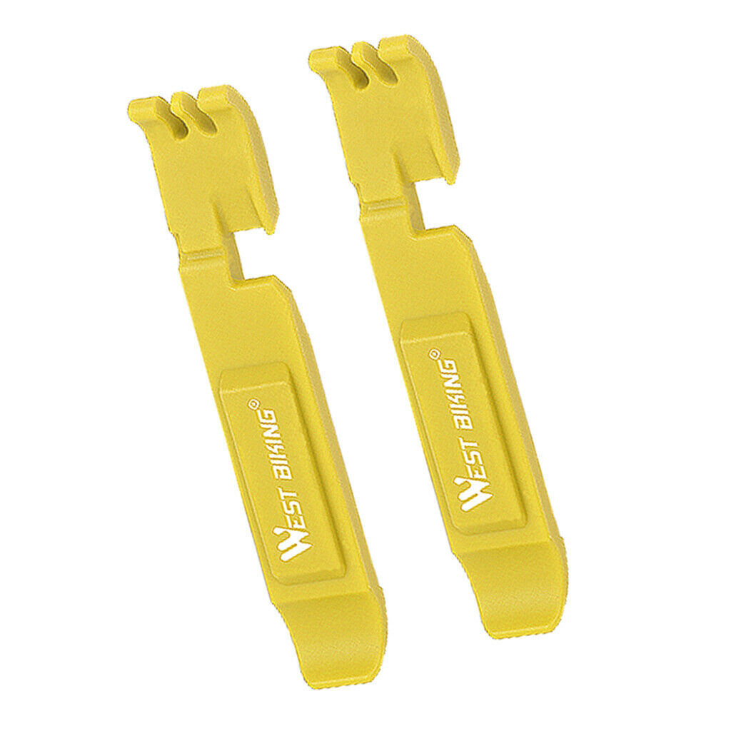 2Pcs Bicycle Tire Tyre Lever Opener Breaker Wheel Spoke Repair Tools Yellow