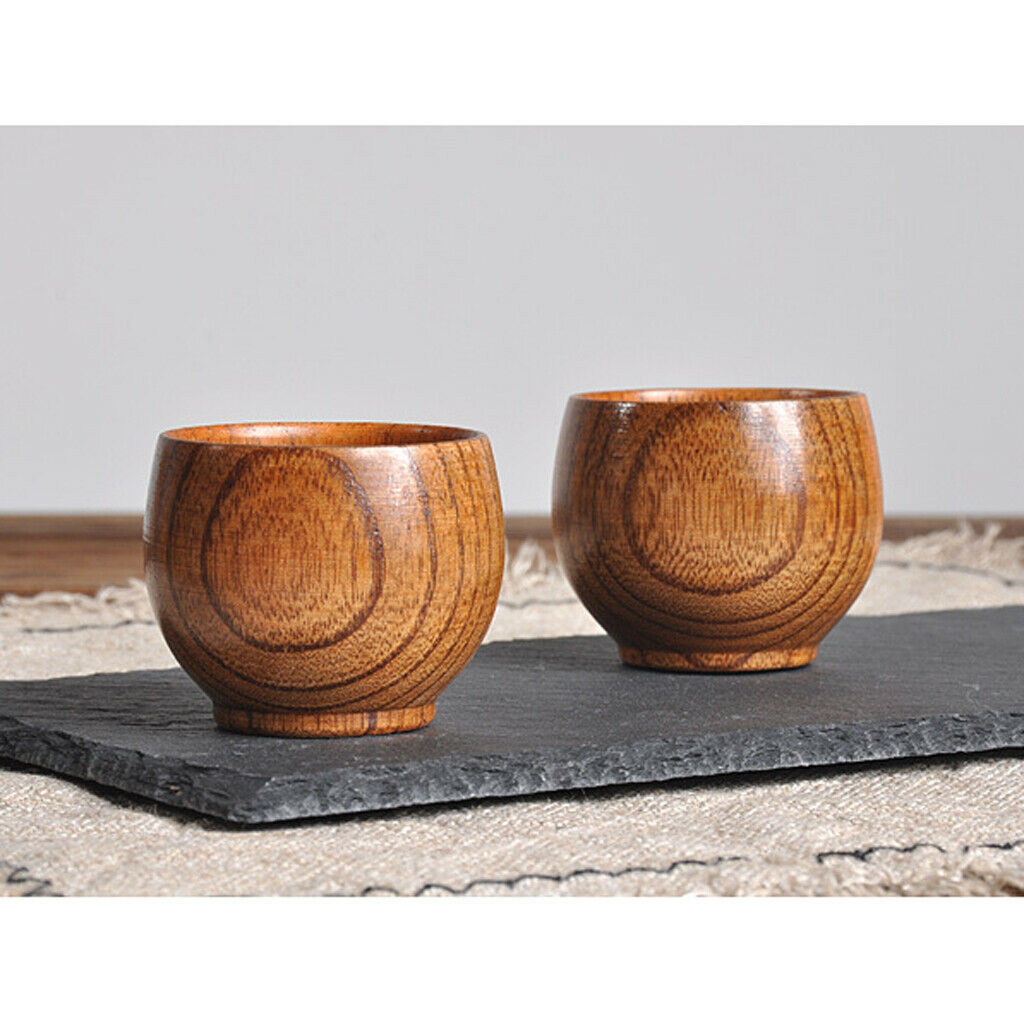 4x Mini Wooden Cup Handmade Natural Wood Coffee Tea Beer Juice Milk Mug 50ml