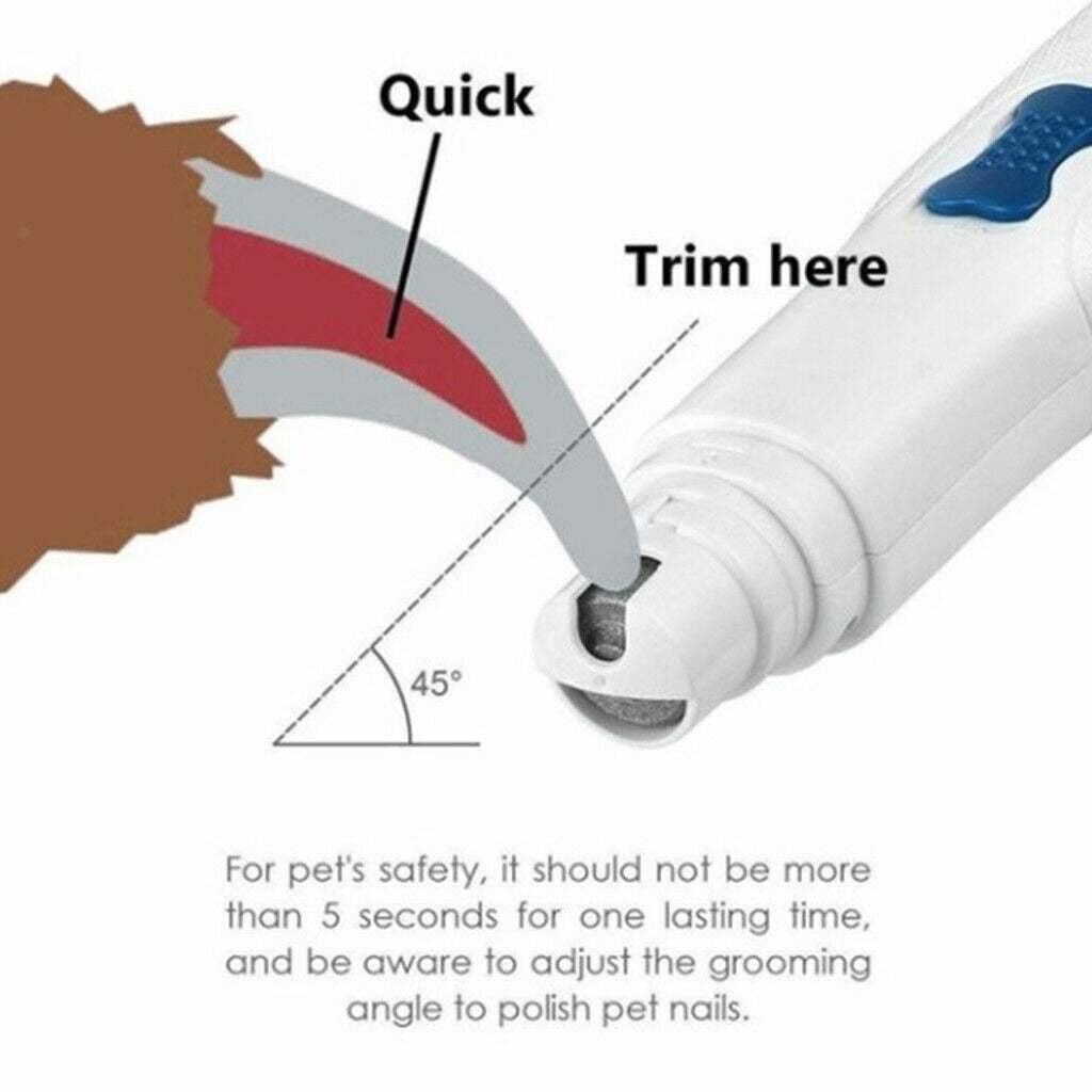 Professional Dog Nail Grinder Cat File Claw Grooming Trimmer Low Noise Pet Paws