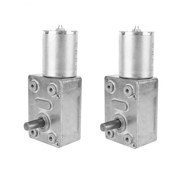2pcs 12V 100RPM Torque Turbine Electric Worm Speed Reducer   DC Motor