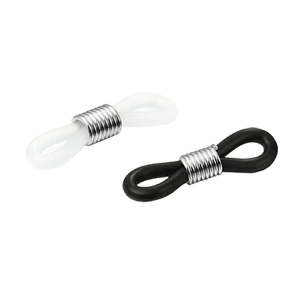 80pcs Eyeglass Chain Ends Spring Rubber Ends Eyeglasses Strap Holder Loops