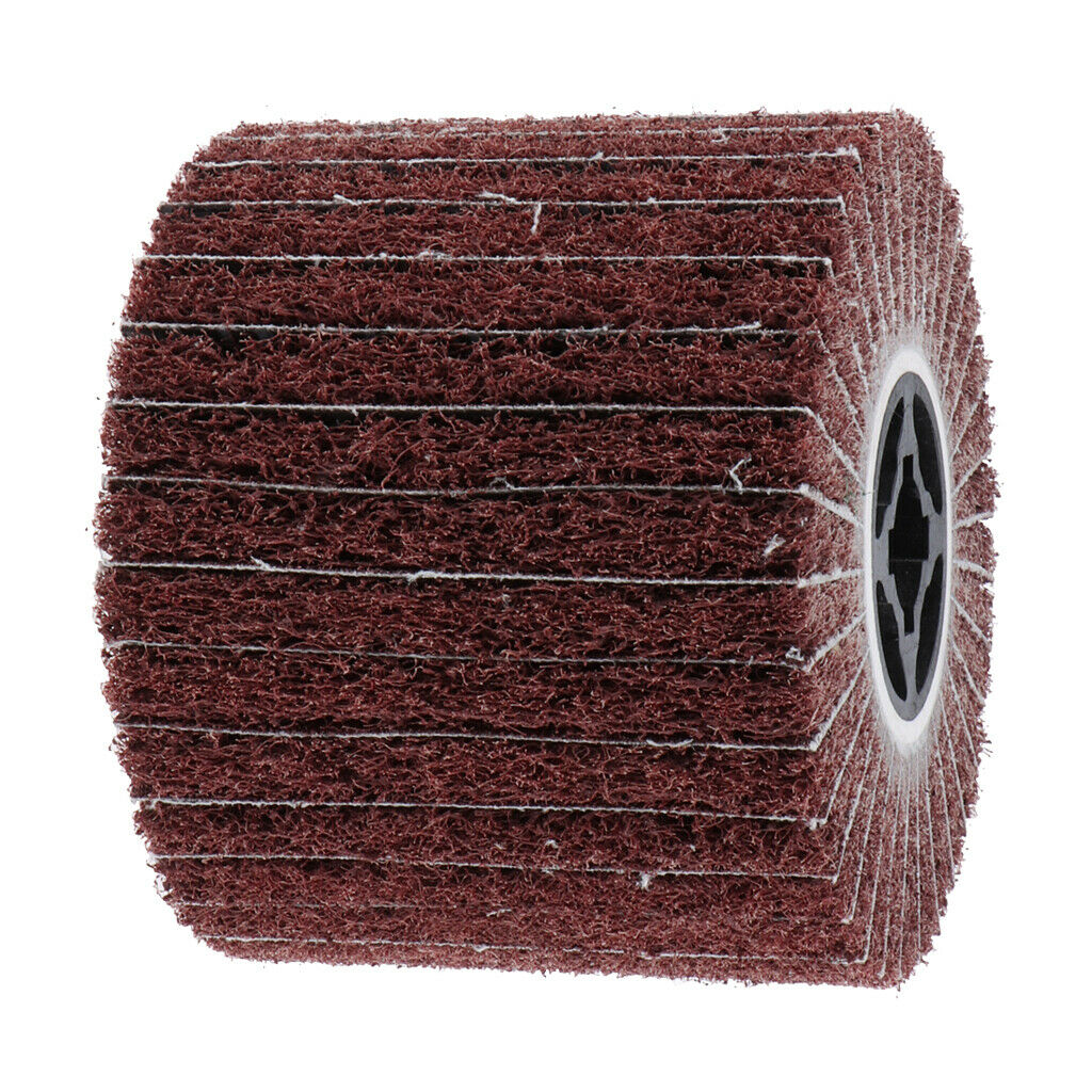1Pc/#80Grit Non-woven Abrasive Flap Wire Drawing Polishing Burnishing Wheel