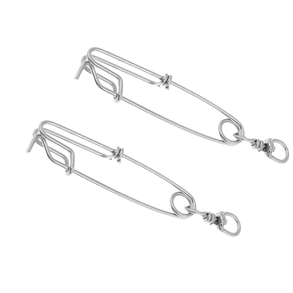 2x Long Line Clip Snap Clasp Stainless Steel Connector Fishing Fisherman