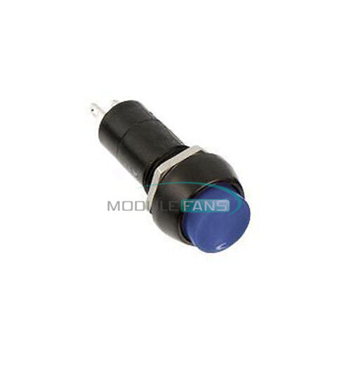 5PCS Blue 12mm 250V 3A Push Button Switch PBS-11B No Self-Lock ON/OFF Lock