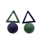 Personality Asymmetric Colorful Triangle Ball Circle Stud Earrings for Women