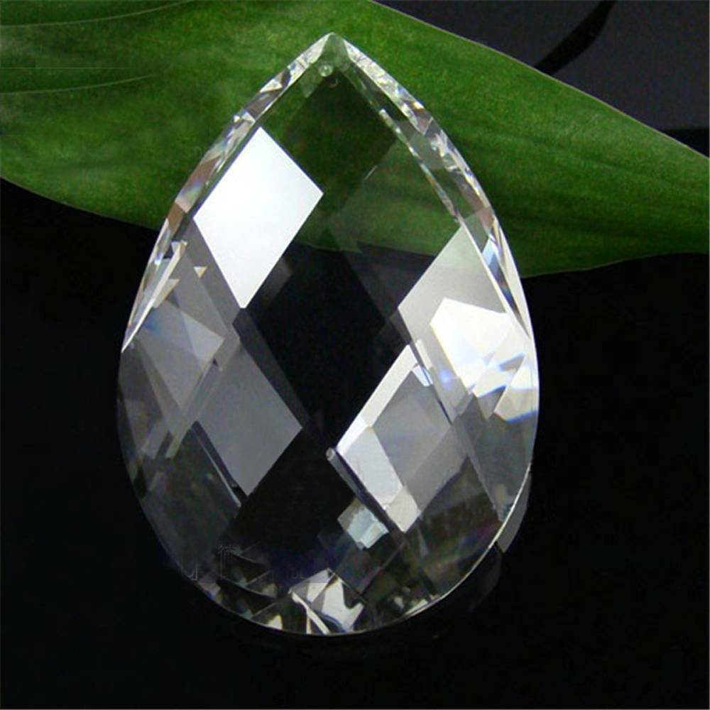 10Pcs Crystal Clear Snowflakes Glass Beads Chandelier Ornaments Hanging Decor US