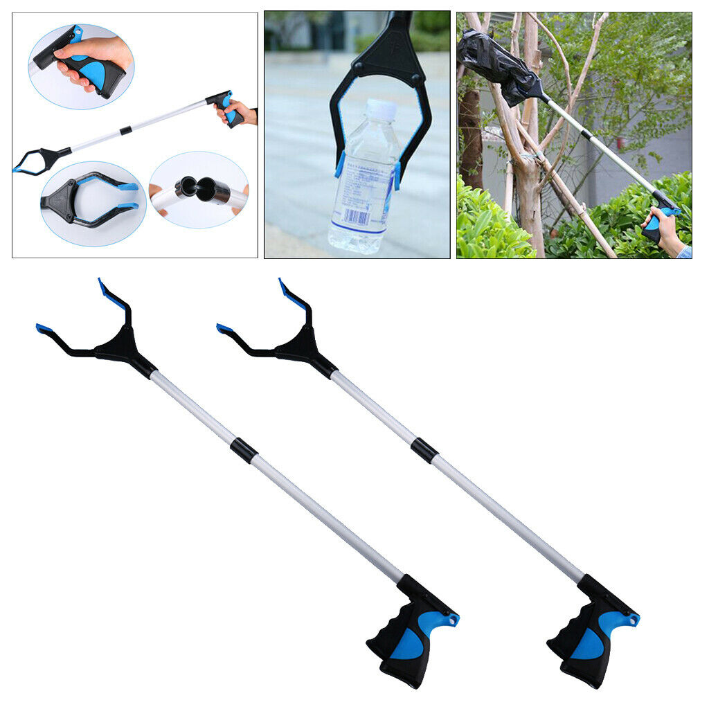 2pcs Folding Grabber Reacher Litter Picker Reach Tool Helping Hand 81cm