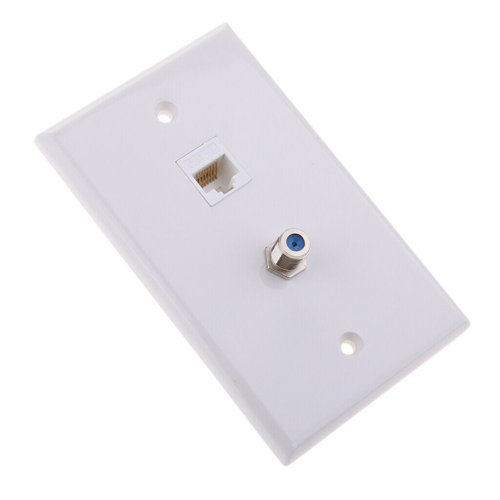 Ethernet Coax   Coaxial F Type Wall Plate   Socket Outlet Cover Panel
