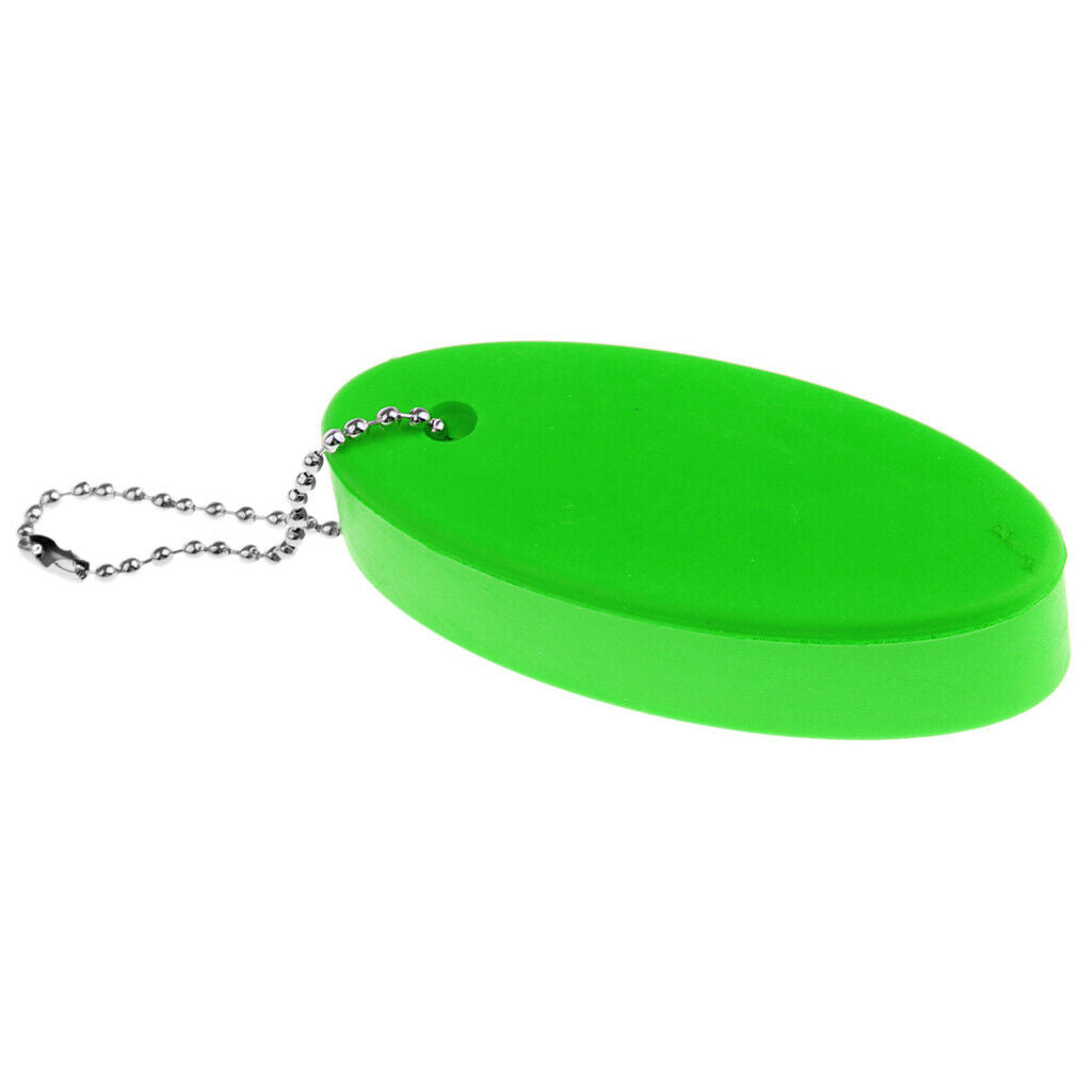 2X Water Sports Foam Floating Oval Keychain Keyring Water Key Float Buoy Green