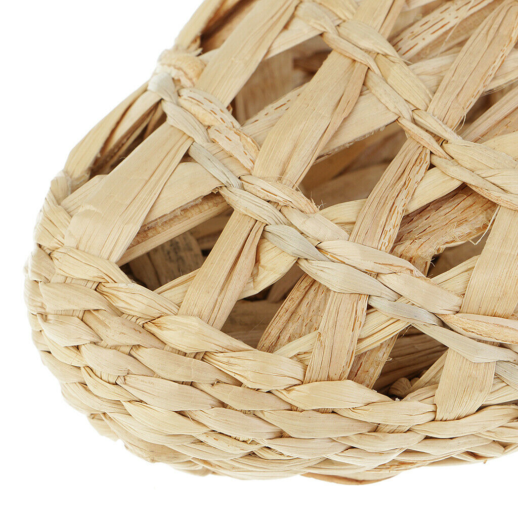 1 Pair Of Hand Knitted Straw Rattan Slippers - Natural, Size 41