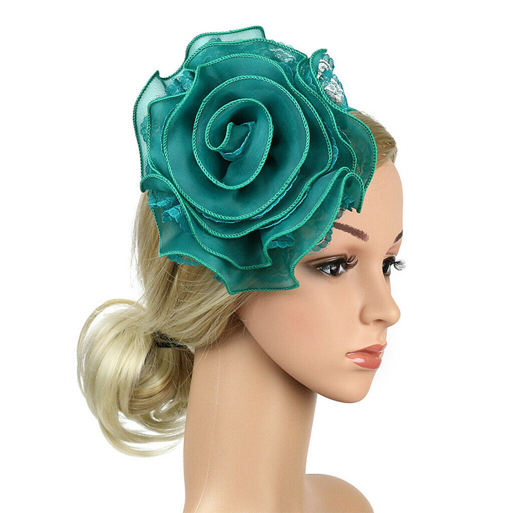 Flower Lace Headband Fascinator Wedding Bridal Royal Ascot Headwear Green