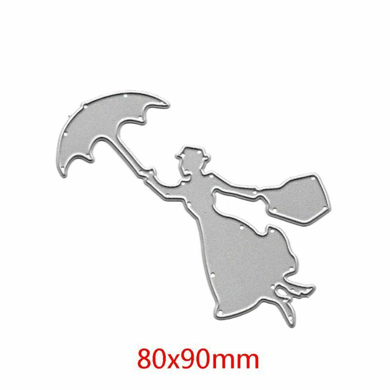 Umbrella Girl Cutting Dies Stencil DIY Scrapbooking Album Paper Card Craft Decor