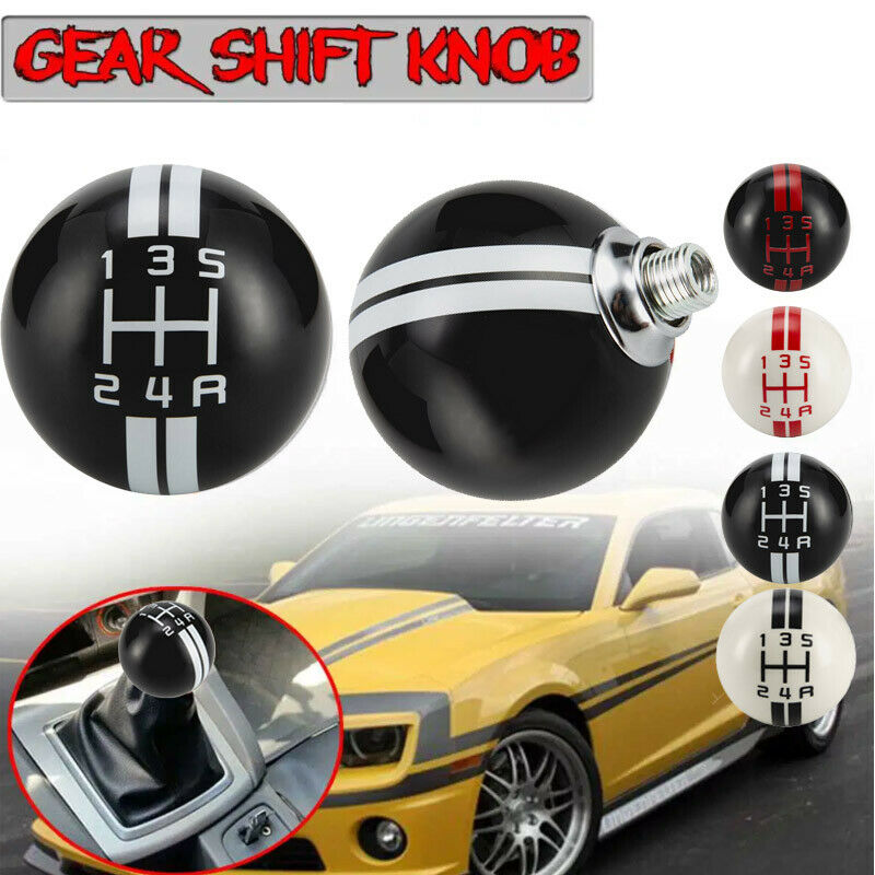 5Speed Round Manual Shift Knob Shifter Lever Black For Ford Mustang Shelby GT500