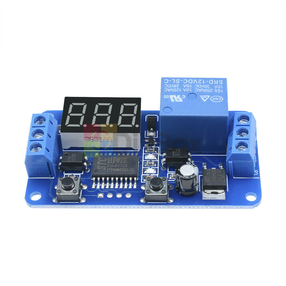 DC12V PLC Automation Digital Delay Relay Timer Control Switch LED Display Module