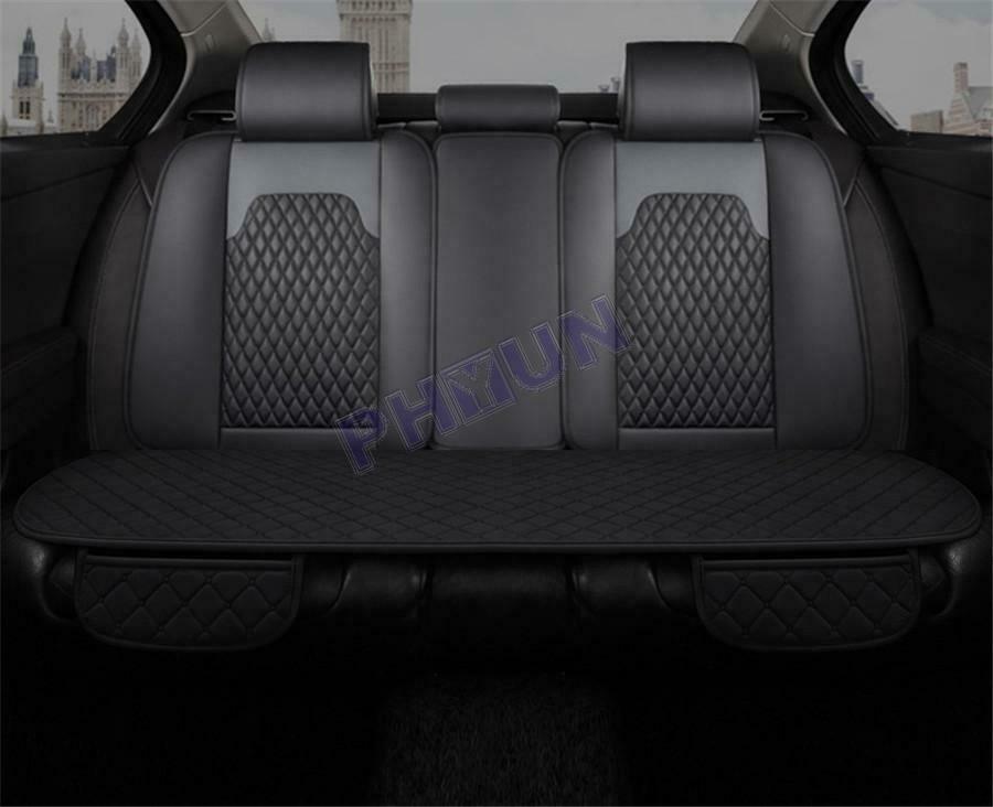 Black Short Plush Car SUV Rear Seat Cover Cushion W/ Pockets Winter Universal