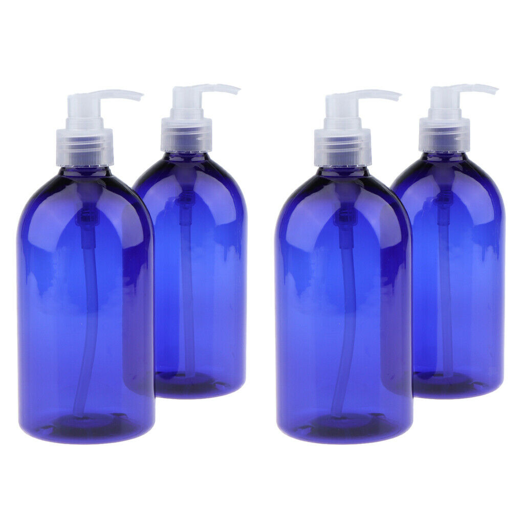 Large Cosmetic Pump Bottles Shampoo Empty Lotion Travel Dispensers (4Pcs, 500mL)