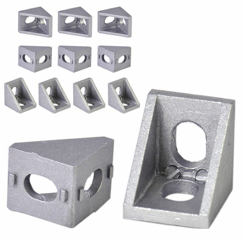 10pcs L Shape 90 Degree Aluminum Right Brace Corner Joint Angle Bracket Fasten