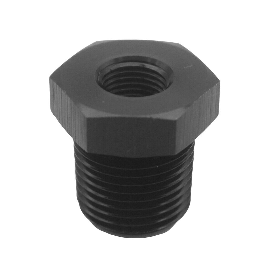 Aluminum 3/8" NPT to 1/8" NPT Pipe Bushing Straight Adapter Reducer Black
