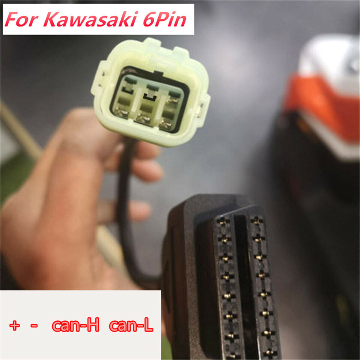6-pin 4-pin OBDII OBD2 Diagnostic Cable Adapter For Kawasaki Motorcycles