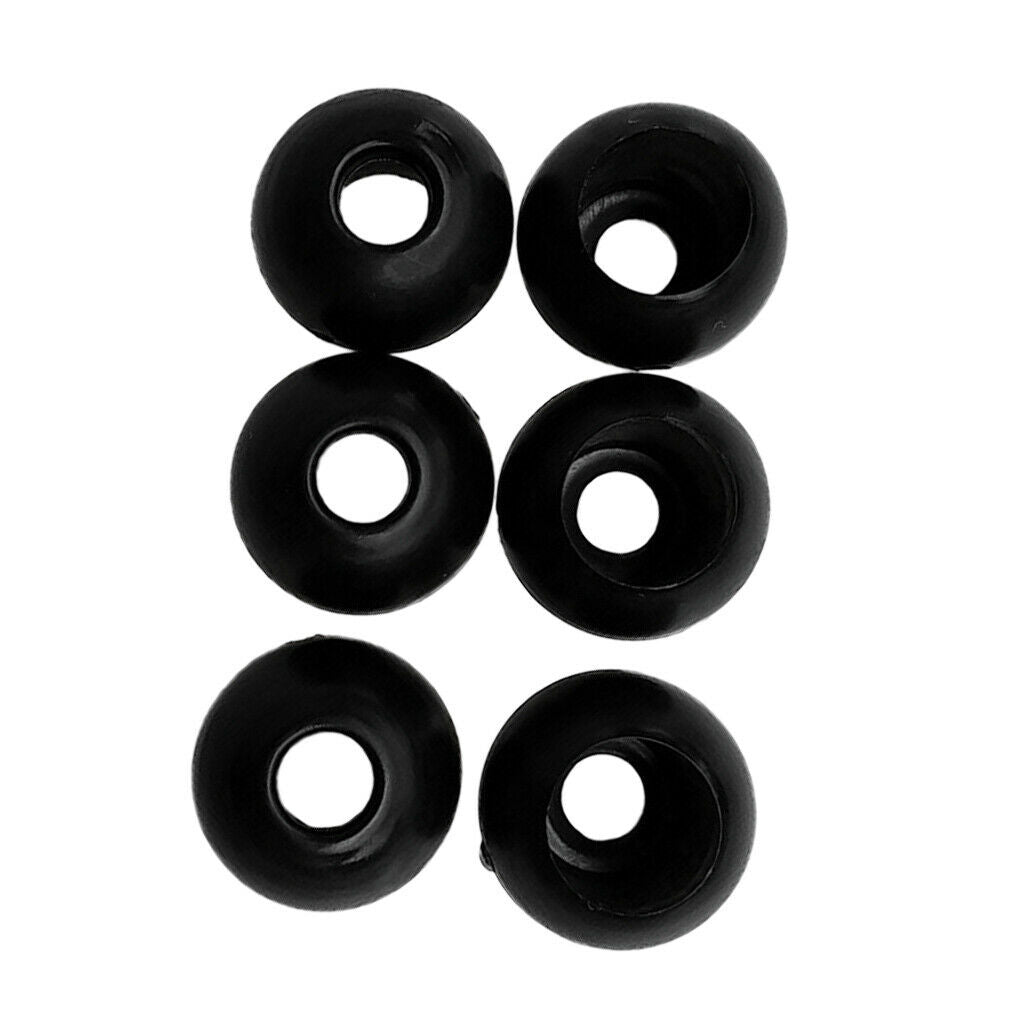 2X 6 Pieces Elastic Shock Cord Rope Toggle Round Ball End Lock Stopper Black