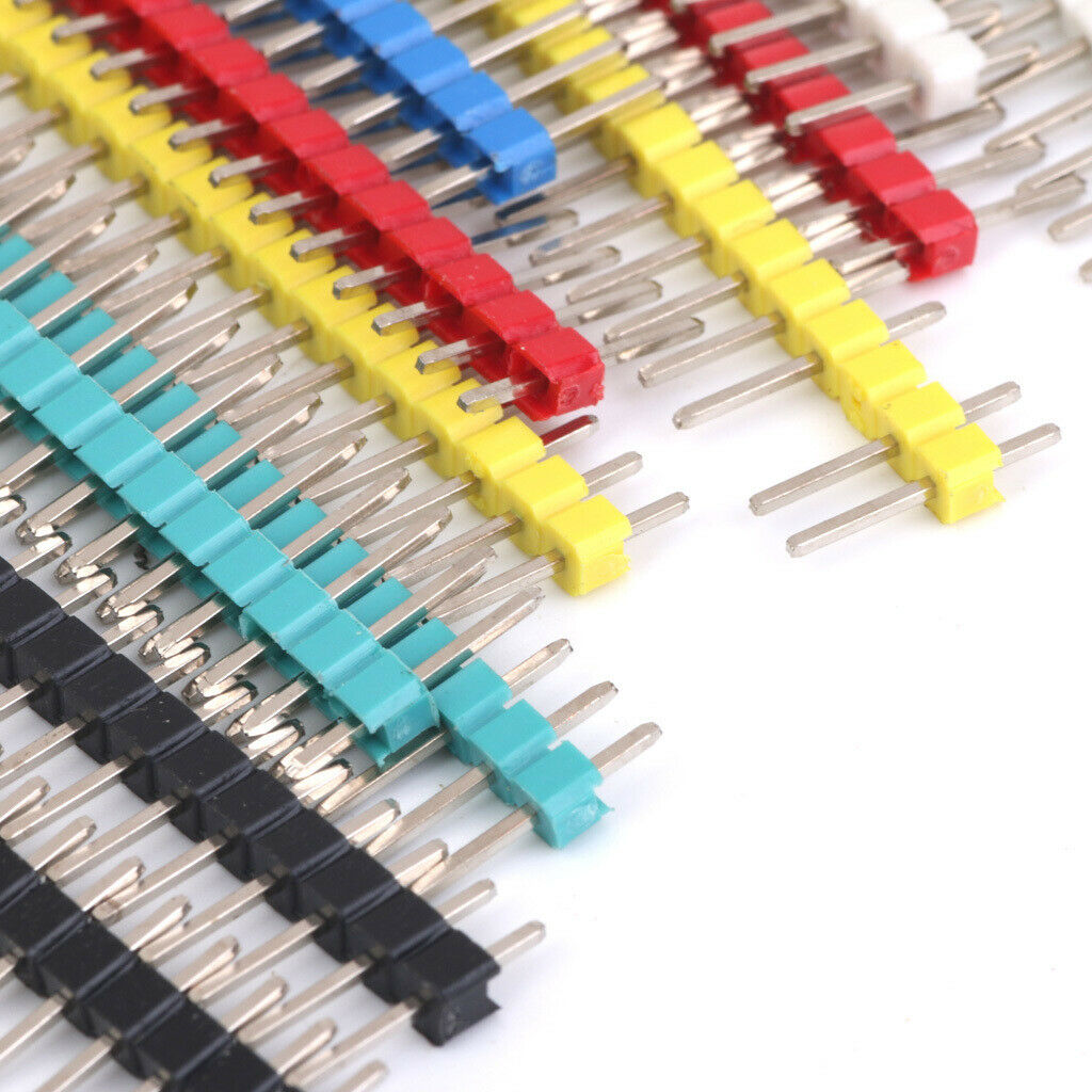 40pin Males Single Row Row Pins 2.54mm Pitch 12pcs Multicolor