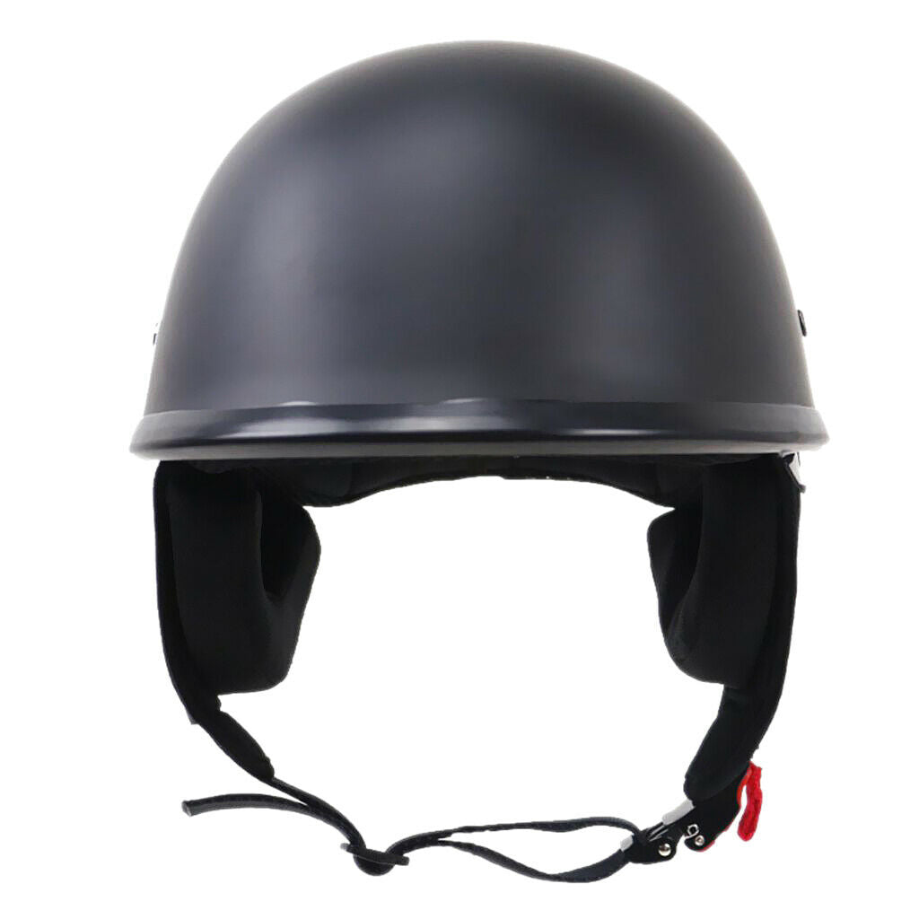 Matte Black Motorcycle Open Face Half Helmet DOT Drop Down Sun Visor  M Safe