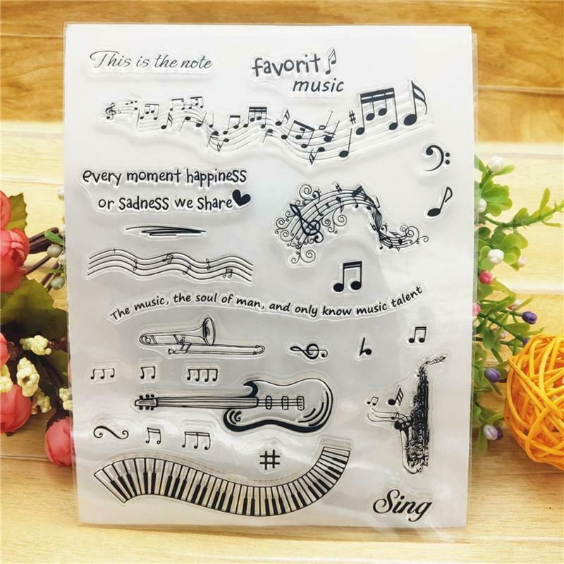 Music Notes Silicone Clear Seal Stamp DIY Scrapbook Embossing Photo Album Decor