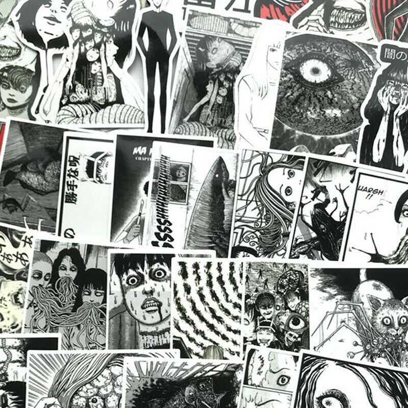 56Pcs Horror Comics Stickers Japanese ITO leap second Laptop Luggage D NT.l8