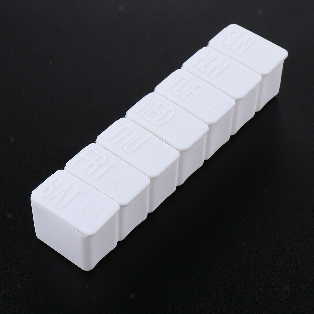 Vitamin Fish Oil Compartments Container Push Button Weekly Pill Storage Box