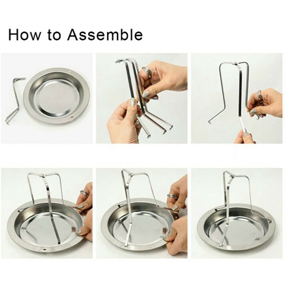 Stainless Steel Upright Roast Chicken Holder BBQ Rack Stand Grilled Pan Shelf