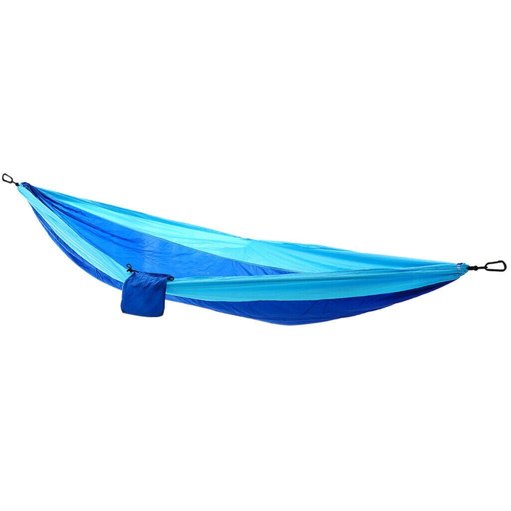 Foldable Double Camping Sleeping Swing Hammock Hanging Bed Blue