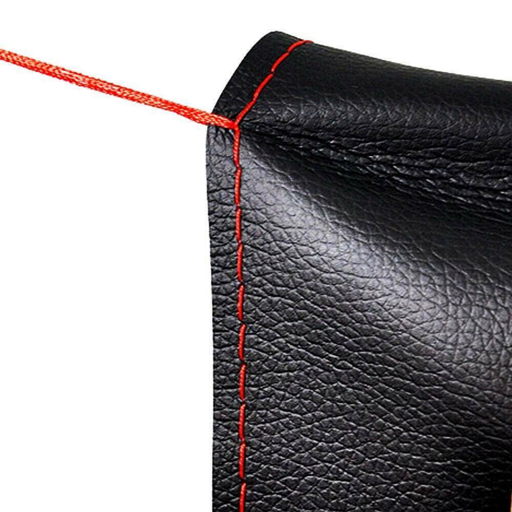 Genunie Leather Auto Car Steering Wheel DIY Cover With Needles Thread Decor